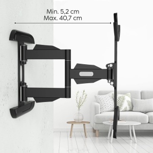 Suport TV Hama, negru, pentru televizoare 32-65 inch, inclinabil si rotativ, capacitate 35kg - Img 4
