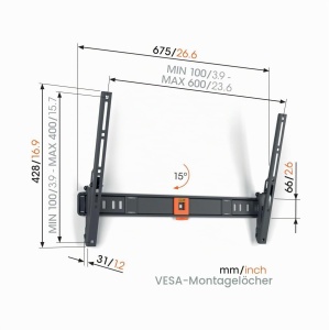 Suport TV inclinabil Vogels Quick TVM 1615 pentru televizoare 40-77 inch, max. 35 kg - Img 7