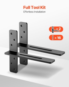 Suporturi pentru rafturi VEVOR FT-T-1412 otel rezistent capacitate 90 kg set 2 buc - Img 6