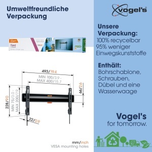 Support TV Vogels TVM 3405SP, pentru televizoare 32-77 inch, capacitate 50 kg, distanta de 2,2 cm - Img 4