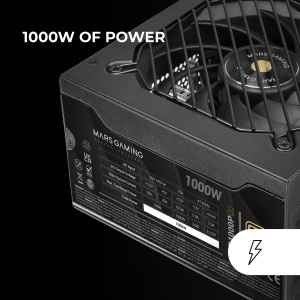 Sursa de alimentare ATX Mars Gaming MPB1000PSI, 1000W, 80Plus Gold, Negru - Img 2