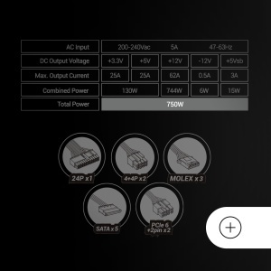 Sursa de alimentare PC Mars Gaming MPB750SI, 750W, 80Plus Bronze, Negru - Img 6