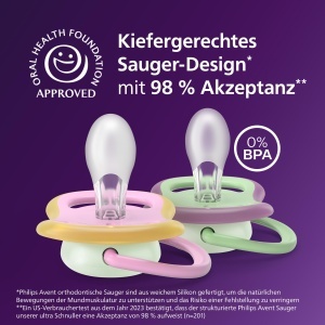 Suzeta Philips Avent Ultra Air Nighttime SCF37629 6-18 luni Luminoasa BPA-Free Set 2 buc - Img 3