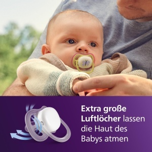 Suzete Philips Avent Ultra Air Nighttime SCF37625 0-6 luni luminoase BPA-free set 2 buc - Img 2