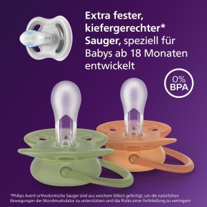 Suzete Philips Avent Ultra Soft SCF09307 BPA-Free 18 luni Set 4 bucati Silicon Simetric - Img 3