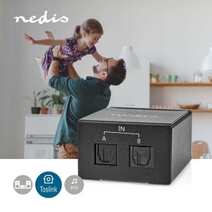 Switch audio digital Nedis 2 intrari TosLink, iesire TosLink, metalic, negru - Img 5