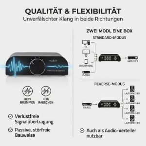 Switch audio Nedis - 4 surse, 3x RCA si 1x 3,5 mm, aluminiu - Img 3