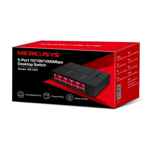 Switch de retea Mercusys MS105G, 5 porturi Gigabit, Plug and Play, compact - Img 6