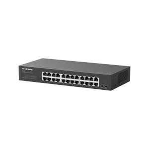 Switch Gigabit Mercusys MS124GS, 24-Porti, Plug Play, Carcasa Metalica