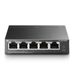 Switch LAN TP-Link TL-SG1005P, 5 porturi Gigabit, 4 porturi PoE, 65W