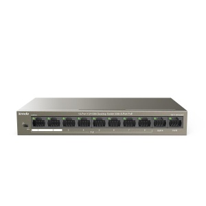 Switch PoE Tenda 10-Port cu 8 Porturi PoE si 2 Uplink, 58W