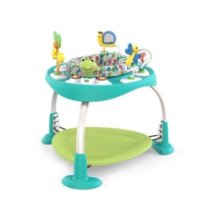 Tampoane de joaca Bright Starts Bounce Bounce Baby 2 in 1, verde, cu 7 jucarii interactive