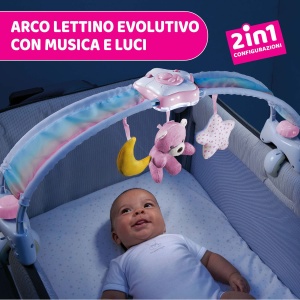 Tarc de joaca Chicco Regenbogen, 2in1 cu noapte si muzica, pentru copii 0-6 luni - Img 2