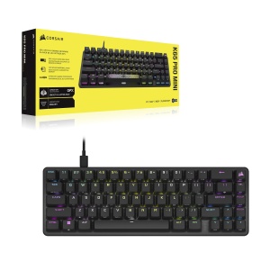 Tastatura de gaming cu fir optico-mecanica Corsair K65 PRO Mini RGB 65% - Comutatoare liniare OPX - Taste PBT Double-Shot - Compatibil iCUE - PC, PS5, PS4, Xbox - QWERTZ UK - Negru - Img 7