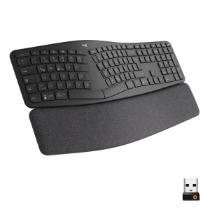 Tastatura ergonomica fara fir Logitech ERGO K860 - Tastatura divizata, suport pentru incheietura mainii, tastare naturala, rezistent la pete, conectivitate Bluetooth si USB, pentru Windows/Mac - Grafit - Img 4