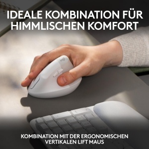 Tastatura ergonomica Logitech Wave Keys, wireless, alba, cu suport pentru incheieturi - Img 8