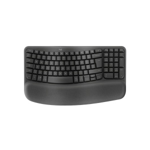 Tastatura ergonomica Logitech Wave Keys, wireless, grafit, layout US QWERTY