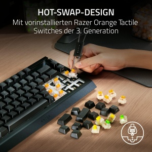 Tastatura Gaming Razer BlackWidow V4 Pro 75 - Wireless, OLED, Negru - Img 3