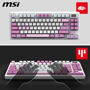 Tastatura mecanica MSI Forge GK600 TKL W Violet FR, switch-uri liniare, RGB, Bluetooth - Img 3