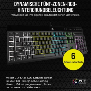 Tastatura Membrana Corsair K55 RGB PRO, Negru, 6 Macro-Taste, IP42 - Img 4
