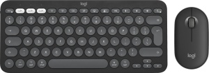 Tastatura si mouse Logitech Pebble 2 Combo QWERTY, design slim, plastic reciclat
