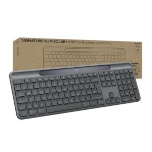 Tastatura Wireless Logitech Signature Slim Solar K980, Autonomie 10 Ani, 70 Plastic Reciclat