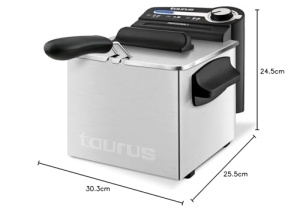 Taurus Professional 2 Plus - Friteuza | 2 litri | 1700 W | Otel inoxidabil 18/8 | Puternic | Ulei, Argint - Img 7