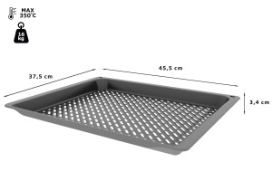 Tava Air Fry si Grill Bosch HEZ629070 34x455x375 mm otel emailat compatibila cu cuptoare 60 cm si 45 cm - Img 3