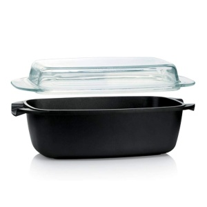 Tava cu capac Tescoma PREMIUM 39 x 22 cm, antiaderenta, cu capac din sticla