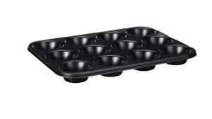 tava de copt antiaderenta wenco Muffin tin 12, poate fi spalata in masina de spalat vase, otel carbon - tava de briose pentru 12 briose - rezistenta la caldura pana la 220degC, neagra - Img 7