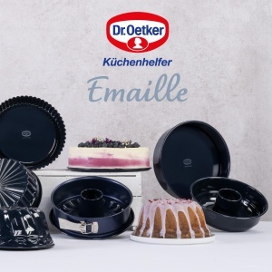 Tava de copt Dr. Oetker Back-Liebe Emaille 28 cm, rezistenta la caldura, culoare albastra - Img 9