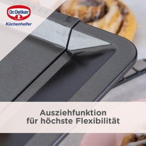 Tava de copt Dr. Oetker Classic extensibila 37-52 cm, antiaderenta, otel, made in Germany - Img 7