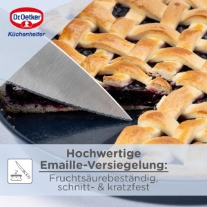 Tava de copt Dr. Oetker Kuchenblech 30 cm Emaila, rezistenta la caldura, albastra - Img 5