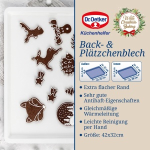 Tava de copt Dr. Oetker White Christmas Baking, 42 x 32 cm, antiaderenta, design de iarna - Img 2
