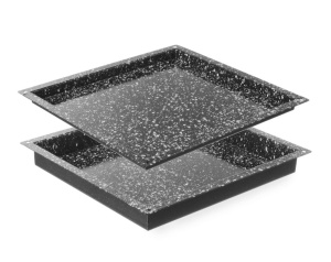 Tava de copt Hendi GN23, otel emailat, antiaderenta, 354x325x40mm