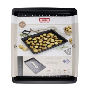 Tava de copt perforata metalica Zenker - extensibila pentru baghete, prajituri si pizza perfecte, 52-37x33 cm, tava extensibila, perforata - Img 6