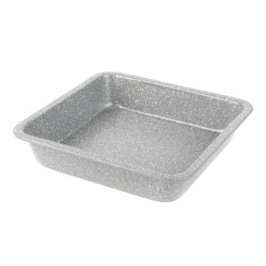 Tava de copt Salter Marblestone 23 cm, din otel carbon, antiaderenta, gri