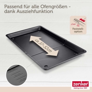 Tava de copt Zenker extensibila Black Metallic 37-52 cm, antiaderenta - Img 3