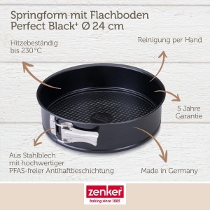 Tava de copt Zenker Perfect Black 24 cm, otel cu antiaderent, rezistenta la 230 C - Img 4