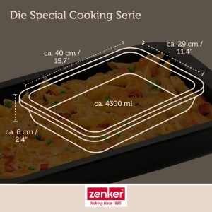 Tava de copt Zenker Special Cooking, 40 x 29 x 6 cm, otel cu antiaderent - Img 4
