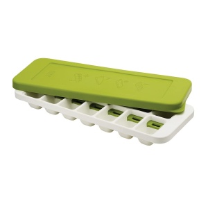 Tava pentru cuburi de gheata Joseph Joseph Quicksnap Plus cu capac albverde 14 cuburi
