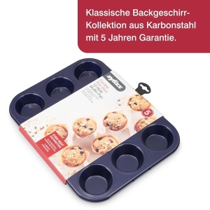 Tava pentru Muffins Zyliss E980200, Carbonstahl, 12 forme, Albastra - Img 4