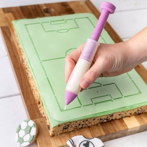 Tava Zenker Plum Cake cu sablon pentru teren de fotbal - Tava de copt premium pentru fanii sportului, 420 x 290 x 40 mm, rezistenta la caldura pana la 230degC, Negru - Img 5