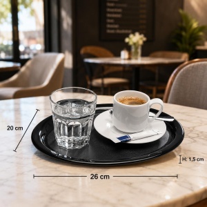 Tavita de servire APS 84251, 26 x 20 cm, inaltime 1,5 cm, melamin, neagra - Img 3