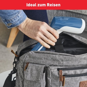 Tefal DT6130 Access Steam First Perie cu abur | Design usor | Timp de incalzire de 15 secunde | 1300 wati | Debit continuu de abur: 20 g/min. | Distrugerea germenilor | 70 ML |18,4 x 10,6 x 30 cm | Alb/Albastru - Img 5