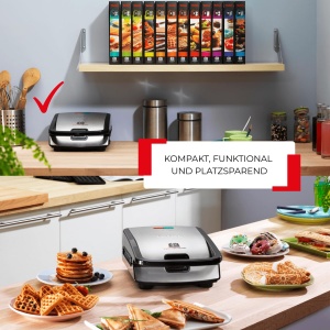 Tefal Snack Collection SW852D Aparat Sandwich si Waffe 700W NegruArgintiu - Img 4