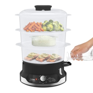 Tefal VC2048 Abur ultracompact | Sistem de depozitare stivuibil | Gatit sanatos | 3 atasamente fara BPA | Cronometru de 60 de minute | Completarea in timpul gatitului | Capacitate 9 L | Incl. insertie de orez | 800 W - Img 2