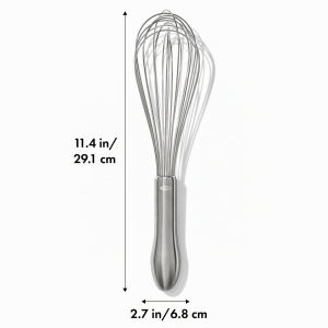 Tel pentru batut oua OXO, 27,9 cm, din otel inoxidabil, maner ergonomic - Img 6