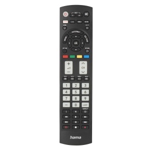 Telecomanda universala Hama pentru televizoare Panasonic (infrarosu, invatare, butoane iluminate, buton inteligent, functie Easy Mode, butoane principale ergonomice, raza de actiune de 10 m) negru