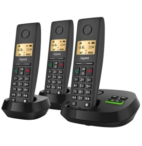 Telefoane fara fir Gigaset Pure 220A Trio functie Call Block agenda 80 contacte negru